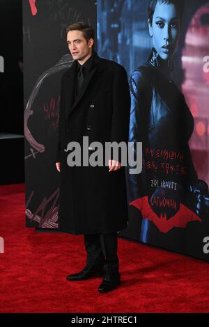 Robert Pattinson attends 'The Batman' World Premiere on March 01, 2022 in New York. Stock Photo