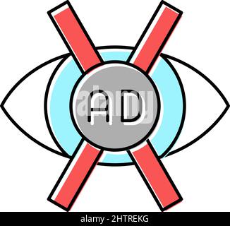 advertisement no vision color icon vector illustration Stock Vector