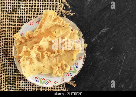 Peyek or Anchovy Brittle is Popular Snack from Javanese Culture, Indonesia. Crispy and Savory Just Like Crackers for Accompany Main Course. Rempeyek M Stock Photo