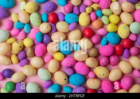 Full frame shot of multi colored easter candy eggs Stock Photo