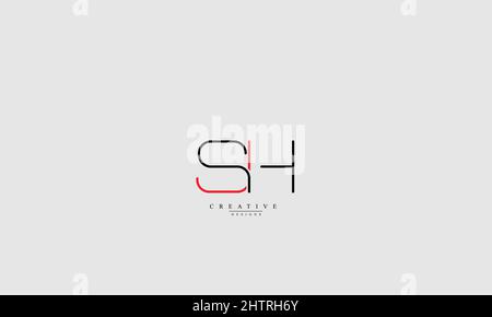 Alphabet letters Initials Monogram logo SH HS S H Stock Vector