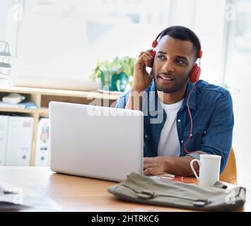 Waiting for inspiration. A handsome casually dressed businessman working in his office. Stock Photo
