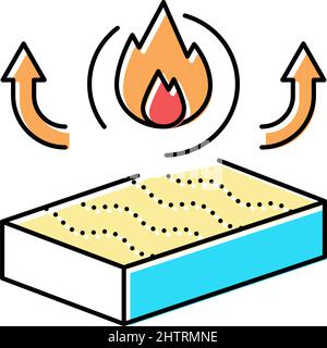 fire resistance mineral wool color icon vector illustration Stock Vector