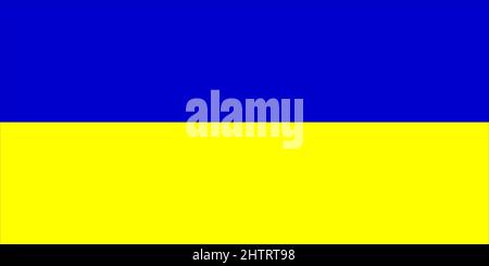 Ukraine. Illustration of the flag of Ukraine. Horizontal design. Illustration. Map. Stock Photo