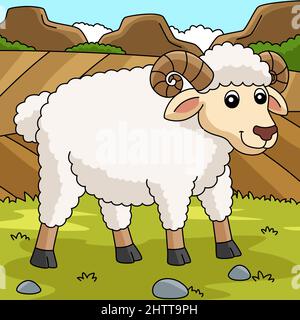 Sheep Cartoon Colored Animal Illustration Stock Vector