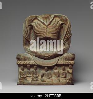 Art inspired by Fasting Buddha Shakyamuni, Kushan period, 3rd–5th century, Pakistan (ancient region of Gandhara), Schist, H. 10 15/16 in. (27.8 cm), Sculpture, After reaching enlightenment at Bodhgaya, Shakyamuni meditated and fasted for forty-nine days. Thus, showing him as an, Classic works modernized by Artotop with a splash of modernity. Shapes, color and value, eye-catching visual impact on art. Emotions through freedom of artworks in a contemporary way. A timeless message pursuing a wildly creative new direction. Artists turning to the digital medium and creating the Artotop NFT Stock Photo