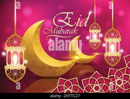 Eid mubarak elegant islamic background template vector design Stock Vector