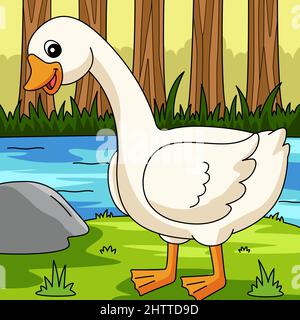 Goose Cartoon Colored Animal Illustration Stock Vector