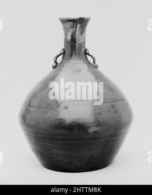 Art inspired by Bottle, 19th century, Japan, Clay covered with a transparent glaze (Takatori ware), H. 6 1/8 in. (15.6 cm), Ceramics, Classic works modernized by Artotop with a splash of modernity. Shapes, color and value, eye-catching visual impact on art. Emotions through freedom of artworks in a contemporary way. A timeless message pursuing a wildly creative new direction. Artists turning to the digital medium and creating the Artotop NFT Stock Photo