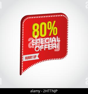 80% Special offer template vector editable illustration Stock Vector ...