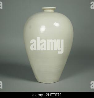 Art inspired by Vase, Northern Song dynasty (960–1127), 11th–12th century, China, Stoneware with white glaze (Cizhou ware), H. 11 3/8 in. (28.9 cm); Diam. 7 5/8 in. (19.4 cm); Diam. of rim 2 1/8 in. (5.4 cm); Diam. of foot 3 1/2 in. (8.9 cm), Ceramics, Vases in this shape have long, Classic works modernized by Artotop with a splash of modernity. Shapes, color and value, eye-catching visual impact on art. Emotions through freedom of artworks in a contemporary way. A timeless message pursuing a wildly creative new direction. Artists turning to the digital medium and creating the Artotop NFT Stock Photo