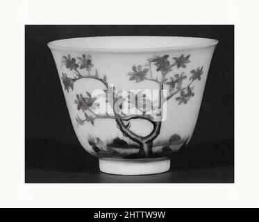 Art inspired by Cup, Qing dynasty (1644–1911), Kangxi period (1662–1722), China, Porcelain, H. 2 in. (5.1 cm); Diam. 2 9/16 in. (6.5 cm), Ceramics, Classic works modernized by Artotop with a splash of modernity. Shapes, color and value, eye-catching visual impact on art. Emotions through freedom of artworks in a contemporary way. A timeless message pursuing a wildly creative new direction. Artists turning to the digital medium and creating the Artotop NFT Stock Photo