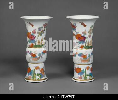 Art inspired by Vase with flowers and birds (one of a pair), 1733, German, Meissen, Hard-paste porcelain painted with colored enamels under transparent glaze, Height: 9 11/16 in. (24.6 cm), Ceramics-Porcelain, The form of this vase is Chinese in origin, but the decoration freely, Classic works modernized by Artotop with a splash of modernity. Shapes, color and value, eye-catching visual impact on art. Emotions through freedom of artworks in a contemporary way. A timeless message pursuing a wildly creative new direction. Artists turning to the digital medium and creating the Artotop NFT Stock Photo
