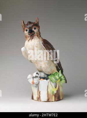 Art inspired by Eagle owl, ca. 1735, German, Meissen, Hard-paste porcelain, Overall (confirmed): 20 1/2 x 11 9/16 x 9 3/8 in., 27.5lb. (52.1 x 29.4 x 23.8 cm, 12.4739kg), Ceramics-Porcelain, This sculpture of an eagle owl is one of five examples of this model delivered in 1736 to the, Classic works modernized by Artotop with a splash of modernity. Shapes, color and value, eye-catching visual impact on art. Emotions through freedom of artworks in a contemporary way. A timeless message pursuing a wildly creative new direction. Artists turning to the digital medium and creating the Artotop NFT Stock Photo