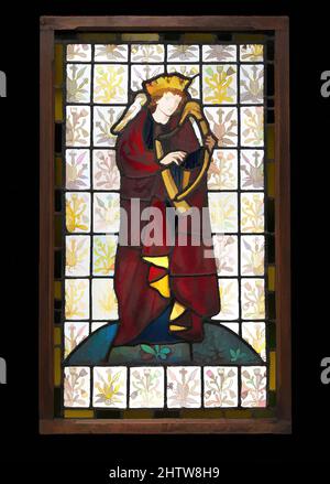 Art inspired by King David the Poet, 1863, British, London, Stained glass, Overall: 32 1/2 × 19 1/2 in. (82.6 × 49.5 cm), Glass-Stained, This panel of King David, with three other panels also decorated with figures of poets (Homer, Chaucer, and Dante), was made for windows in the, Classic works modernized by Artotop with a splash of modernity. Shapes, color and value, eye-catching visual impact on art. Emotions through freedom of artworks in a contemporary way. A timeless message pursuing a wildly creative new direction. Artists turning to the digital medium and creating the Artotop NFT Stock Photo