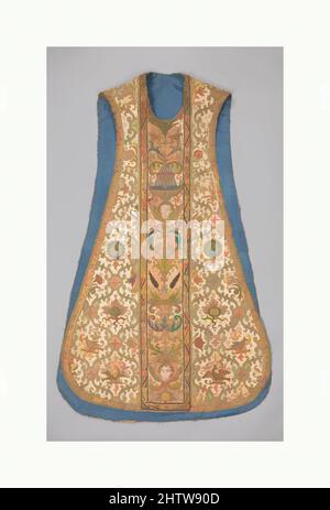 Art inspired by Chasuble, 16th century, French, Canvas, silk and metal thread, L. 49 1/2 in. (125.7 cm), Textiles-Embroidered, Classic works modernized by Artotop with a splash of modernity. Shapes, color and value, eye-catching visual impact on art. Emotions through freedom of artworks in a contemporary way. A timeless message pursuing a wildly creative new direction. Artists turning to the digital medium and creating the Artotop NFT Stock Photo