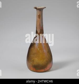 Art inspired by Glass perfume bottle, Early Imperial, 1st century A.D., Roman, Glass; blown, 4 15/16in. (12.5cm), Glass, Colorless with green tinge. Rim folded out, over, and in; flaring mouth; cylindrical neck expanding downward, with slight tooling around base; elongated piriform, Classic works modernized by Artotop with a splash of modernity. Shapes, color and value, eye-catching visual impact on art. Emotions through freedom of artworks in a contemporary way. A timeless message pursuing a wildly creative new direction. Artists turning to the digital medium and creating the Artotop NFT Stock Photo