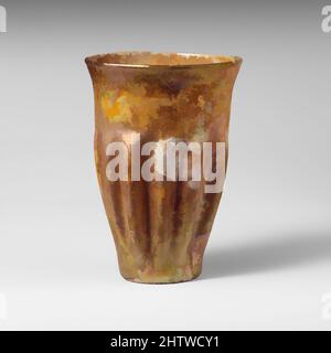 Art inspired by Glass beaker, Mid Imperial, 2nd–3rd century A.D., Roman, Glass; blown, Height: 4 3/8 in. (11.2 cm), Glass, Colorless with blue green tinge Flaring rim with rounded, vertical lip; upper part of body with plain cylindrical sides, then tapering downwards to circular base, Classic works modernized by Artotop with a splash of modernity. Shapes, color and value, eye-catching visual impact on art. Emotions through freedom of artworks in a contemporary way. A timeless message pursuing a wildly creative new direction. Artists turning to the digital medium and creating the Artotop NFT Stock Photo