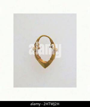 Art inspired by Earring, boat-shaped, Greek or Roman, Gold, Other: 3/16 × 1/16 × 11/16 in. (0.5 × 0.1 × 1.7 cm), Gold and Silver, Classic works modernized by Artotop with a splash of modernity. Shapes, color and value, eye-catching visual impact on art. Emotions through freedom of artworks in a contemporary way. A timeless message pursuing a wildly creative new direction. Artists turning to the digital medium and creating the Artotop NFT Stock Photo