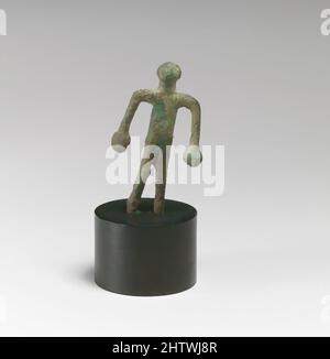 Art inspired by Statuette of a woman ?, Bronze, H.: 1 7/8 in. (4.8 cm), Bronzes, With arms lowered, Classic works modernized by Artotop with a splash of modernity. Shapes, color and value, eye-catching visual impact on art. Emotions through freedom of artworks in a contemporary way. A timeless message pursuing a wildly creative new direction. Artists turning to the digital medium and creating the Artotop NFT Stock Photo