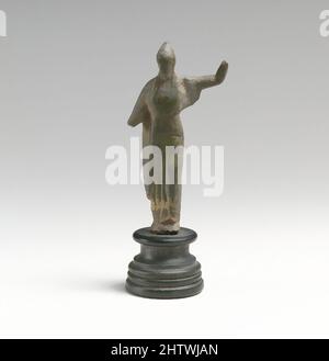 Art inspired by Statuette of a woman, Bronze, H.: 2 3/4 in. (7 cm), Bronzes, Classic works modernized by Artotop with a splash of modernity. Shapes, color and value, eye-catching visual impact on art. Emotions through freedom of artworks in a contemporary way. A timeless message pursuing a wildly creative new direction. Artists turning to the digital medium and creating the Artotop NFT Stock Photo