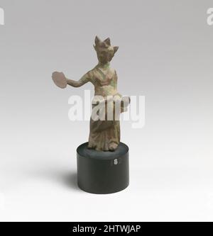 Art inspired by Statuette of a woman, Bronze, Other: 2 11/16 × 1 13/16 × 3/4 in. (6.8 × 4.6 × 2 cm), Bronzes, Classic works modernized by Artotop with a splash of modernity. Shapes, color and value, eye-catching visual impact on art. Emotions through freedom of artworks in a contemporary way. A timeless message pursuing a wildly creative new direction. Artists turning to the digital medium and creating the Artotop NFT Stock Photo