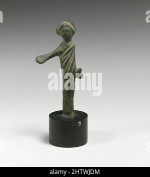 Art inspired by Statuette of a Woman, Bronze, H.: 3 in. (7.6 cm), Bronzes, Classic works modernized by Artotop with a splash of modernity. Shapes, color and value, eye-catching visual impact on art. Emotions through freedom of artworks in a contemporary way. A timeless message pursuing a wildly creative new direction. Artists turning to the digital medium and creating the Artotop NFT Stock Photo