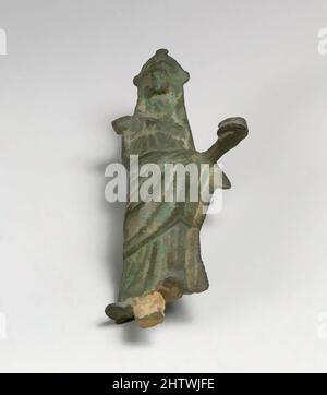 Art inspired by Statuette of a woman wearing a mantle over head, Bronze, H.: 4 3/16 in. (10.6 cm), Bronzes, Classic works modernized by Artotop with a splash of modernity. Shapes, color and value, eye-catching visual impact on art. Emotions through freedom of artworks in a contemporary way. A timeless message pursuing a wildly creative new direction. Artists turning to the digital medium and creating the Artotop NFT Stock Photo