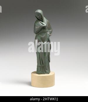 Art inspired by Statuette of a woman, Bronze, Height: 6 5/8 in. (16.8 cm), Bronzes, Classic works modernized by Artotop with a splash of modernity. Shapes, color and value, eye-catching visual impact on art. Emotions through freedom of artworks in a contemporary way. A timeless message pursuing a wildly creative new direction. Artists turning to the digital medium and creating the Artotop NFT Stock Photo