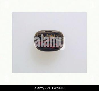 Art inspired by Bead, Roman, Glass, Height: 7/16 x 13/16 in. (1.1 x 2 cm), Glass, Classic works modernized by Artotop with a splash of modernity. Shapes, color and value, eye-catching visual impact on art. Emotions through freedom of artworks in a contemporary way. A timeless message pursuing a wildly creative new direction. Artists turning to the digital medium and creating the Artotop NFT Stock Photo