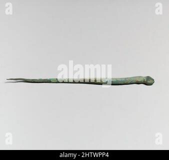 Art inspired by Pin with head of animal's foot, Roman, Bronze, Other: 4 in. (10.2 cm), Bronzes, Classic works modernized by Artotop with a splash of modernity. Shapes, color and value, eye-catching visual impact on art. Emotions through freedom of artworks in a contemporary way. A timeless message pursuing a wildly creative new direction. Artists turning to the digital medium and creating the Artotop NFT Stock Photo