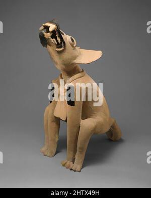 Art inspired by Howling Canine, 5th–6th century, Mexico, Mesoamerica, Veracruz, Remojadas, Ceramic, H. 20 x W. 10 1/4 x D. 16 in. (50.8 x 26 x 40.6 cm), Ceramics-Sculpture, The ancient inhabitants of the coast of the Gulf of Mexico in the region that is now the state of Veracruz had, Classic works modernized by Artotop with a splash of modernity. Shapes, color and value, eye-catching visual impact on art. Emotions through freedom of artworks in a contemporary way. A timeless message pursuing a wildly creative new direction. Artists turning to the digital medium and creating the Artotop NFT Stock Photo