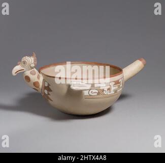 Art inspired by Vulture Bowl, 13th–15th century, Mexico, Mesoamerica, Veracruz, Boca del Río, Isla de Sacrificios, Ceramic, H. 5 1/2 x W. 9 5/8 x D. 12 3/4 in. (14 x 24.5 x 32.4 cm), Ceramics-Containers, This handsome bowl is in the shape of a vulture. Identified by the fleshy, Classic works modernized by Artotop with a splash of modernity. Shapes, color and value, eye-catching visual impact on art. Emotions through freedom of artworks in a contemporary way. A timeless message pursuing a wildly creative new direction. Artists turning to the digital medium and creating the Artotop NFT Stock Photo