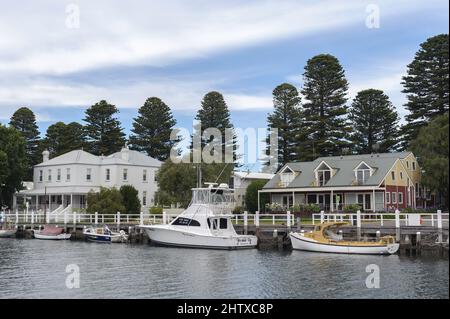 Port Fairy is a historic fishing town on the Moyne river, on Victoria's far south-west coast, Australia Stock Photo