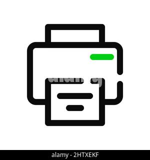 Printer icon. Pixel perfect, editable stroke Stock Vector