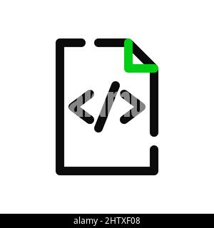 HTML web coding icon. Pixel perfect, editable stroke Stock Vector