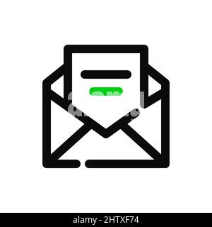 Open letter in mail. Pixel perfect, editable stroke icon Stock Vector