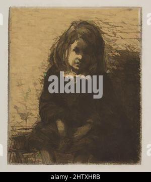 Art inspired by Little Arthur, 1857–58, Etching; fourth state of four (Glasgow); printed in black ink on tan (darkened) chine on white wove paper (chine collé), Plate: 2 5/16 x 1 15/16 in. (5.9 x 4.9 cm), Prints, James McNeill Whistler (American, Lowell, Massachusetts 1834–1903 London, Classic works modernized by Artotop with a splash of modernity. Shapes, color and value, eye-catching visual impact on art. Emotions through freedom of artworks in a contemporary way. A timeless message pursuing a wildly creative new direction. Artists turning to the digital medium and creating the Artotop NFT Stock Photo