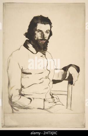 Art inspired by Portrait of Meryon, 1853, Etching on laid paper; first state, sheet: 12 x 8 3/4 in. (30.5 x 22.2 cm), Prints, Félix Bracquemond (French, Paris 1833–1914 Sèvres), Portraiture was a common means of showing friendship and respect among artists. Printmaking was especially, Classic works modernized by Artotop with a splash of modernity. Shapes, color and value, eye-catching visual impact on art. Emotions through freedom of artworks in a contemporary way. A timeless message pursuing a wildly creative new direction. Artists turning to the digital medium and creating the Artotop NFT Stock Photo