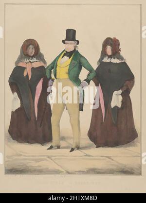 Art inspired by Vive la France, 'French' Style in Broadway, 1840, Lithograph, hand colored, sheet: 14 1/8 x 10 9/16 in. (35.8 x 26.8 cm), Prints, Classic works modernized by Artotop with a splash of modernity. Shapes, color and value, eye-catching visual impact on art. Emotions through freedom of artworks in a contemporary way. A timeless message pursuing a wildly creative new direction. Artists turning to the digital medium and creating the Artotop NFT