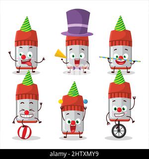Cartoon character of red whiteboard marker with various circus shows. Vector illustration Stock Vector