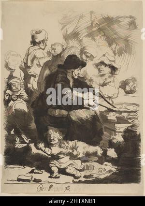 Art inspired by The Pancake Woman, 1635, Etching, Prints, Rembrandt (Rembrandt van Rijn) (Dutch, Leiden 1606–1669 Amsterdam, Classic works modernized by Artotop with a splash of modernity. Shapes, color and value, eye-catching visual impact on art. Emotions through freedom of artworks in a contemporary way. A timeless message pursuing a wildly creative new direction. Artists turning to the digital medium and creating the Artotop NFT Stock Photo