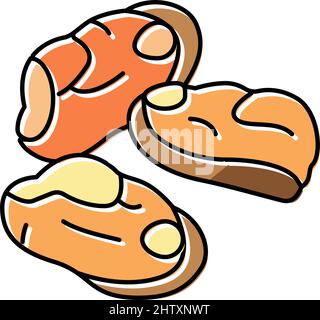peeled mussel color icon vector illustration Stock Vector