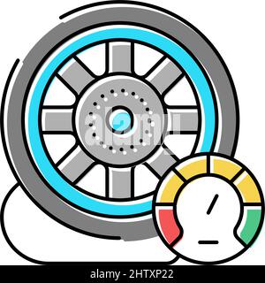 car wheel air inflating line icon vector illustration Stock Vector ...