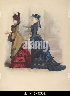 Art inspired by Two Women in Day Dresses, 1875, Watercolor, Sheet: 11 15/16 x 9 5/16 in. (30.3 x 23.6 cm), Drawings, Jules David (French, 1808–1892, Classic works modernized by Artotop with a splash of modernity. Shapes, color and value, eye-catching visual impact on art. Emotions through freedom of artworks in a contemporary way. A timeless message pursuing a wildly creative new direction. Artists turning to the digital medium and creating the Artotop NFT Stock Photo