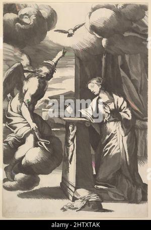 Art inspired by The Annunciation, Etching; second state of two (Bartsch), sheet: 8 3/8 x 5 11/16 in. (21.2 x 14.5 cm), Prints, Carlo Maratti (Italian, Camerano 1625–1713 Rome, Classic works modernized by Artotop with a splash of modernity. Shapes, color and value, eye-catching visual impact on art. Emotions through freedom of artworks in a contemporary way. A timeless message pursuing a wildly creative new direction. Artists turning to the digital medium and creating the Artotop NFT Stock Photo