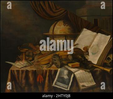 Art inspired by Vanitas Still Life, 1662, Oil on wood, 37 x 44 1/8 in. (94 x 112.1 cm), Paintings, Edwaert Collier (Dutch, Breda ca. 1640?–after 1707 London or Leiden, Classic works modernized by Artotop with a splash of modernity. Shapes, color and value, eye-catching visual impact on art. Emotions through freedom of artworks in a contemporary way. A timeless message pursuing a wildly creative new direction. Artists turning to the digital medium and creating the Artotop NFT Stock Photo