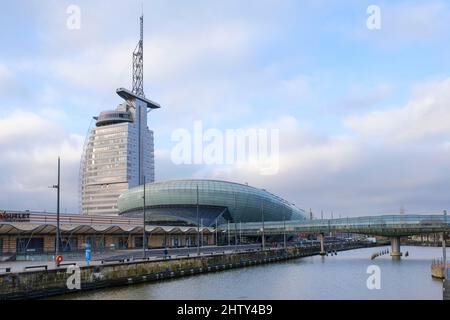 Atlantic Hotel Sail City and Klimahaus, Havenwelten, Bremerhaven, Bremen, Germany Stock Photo