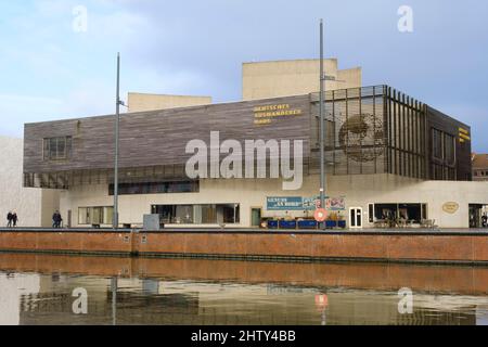 German Emigration House in the New Harbour, Havenwelten, Bremerhaven, Bremen, Germany Stock Photo