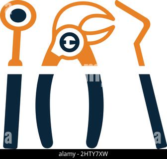 Tooth surgery tools icon - Simple vector illustration for graphic and web design or commercial purposes Stock Vector